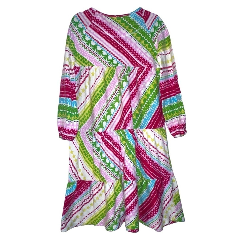 Garnet Hill Girls Boho Holiday Christmas Dress Cotton Size 6 - Picture 2 of 3